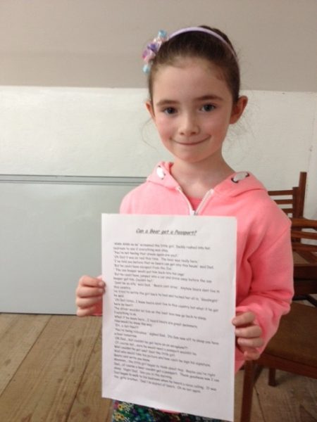 Sadhbh Cushen with her winning story in Listowel Writers' Week Literary Competiion for Youth